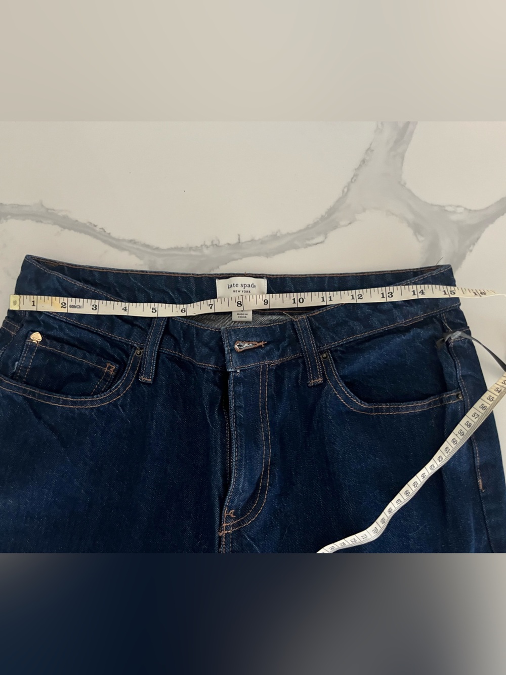 kate spade Dark Navy Wide Cuff Boyfriend Jeans - Picture 4 of 6